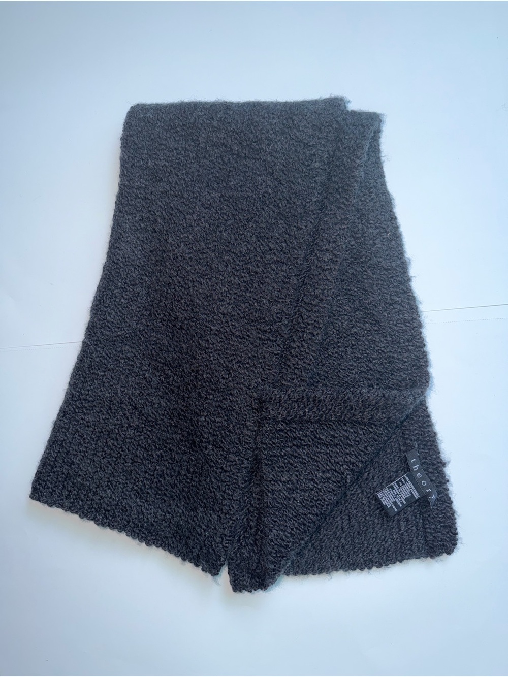 Theory Scarf Charcoal Gray Merino Wool. NWOT